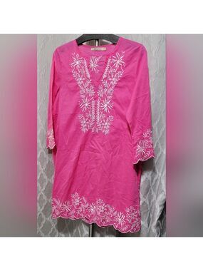 Murmur | Kurta Embroidered Top | Pink